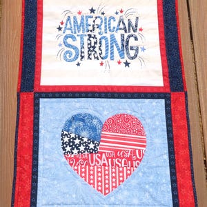 23&quot; x 37&quot; Detail Quilted Patriotic USA Flag Wall and Door Hanging Quilt Red, White, Blue, Use For 6 USA Holidays - READY to Ship in 1-3 Days