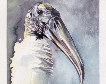 Wood Stork - Original Watercolor