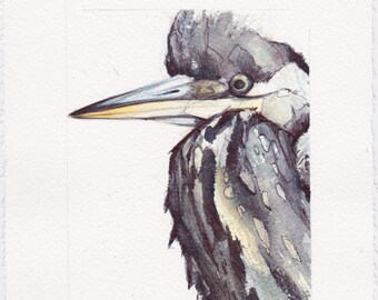 Heron - ORIGINAL WATERCOLOR