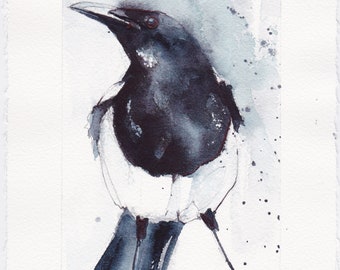 Magpie - ORIGINAL WATERCOLOR