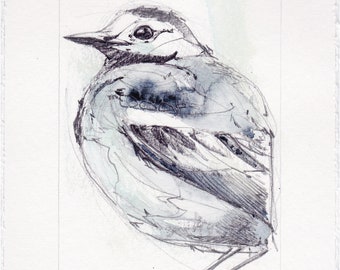 WHITE WAGTAIL - Original Watercolor