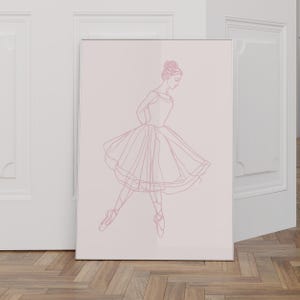 Ballerina Print 3 - Ballet Wall Art - Ballet Girl Art Decor - Vintage Ballerina Poster - Ballet Dancer Illustration - Pink Girls Room Decor