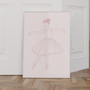 Ballerina Print 1 - Ballet Wall Art - Ballet Girl Art Decor - Vintage Ballerina Poster - Ballet Dancer Illustration - Pink Girls Room Decor