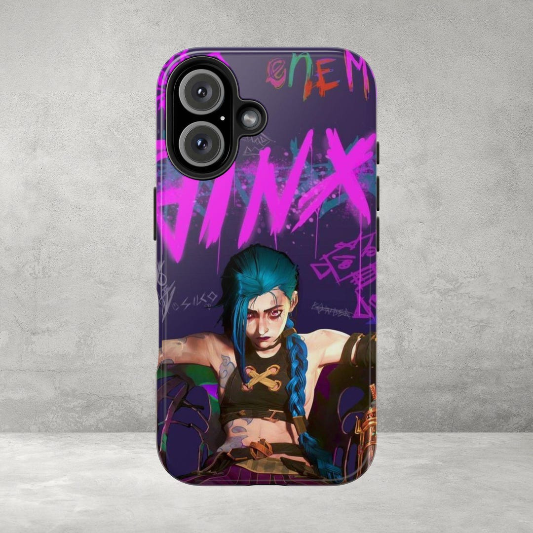 Jinx Arcane League of Legends Phone Case, Protective Anime Accessory