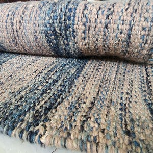 Handwoven Wool Kilim Rug Runner – Rustic Boho Flatweave in Earthy Blue & Beige Tone.Reversible Area Rug for Hallway, Entryway or Living Room
