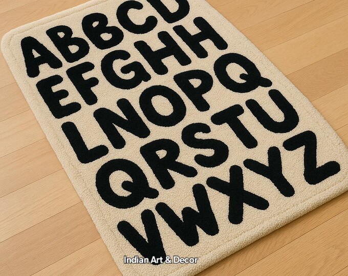 Handmade Felt ABC Rug | Educational Kids Room Decor | Kashmir ...