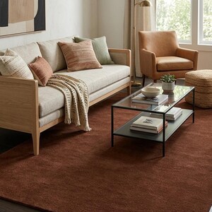 Hand Tufted Chocolate Brown Rug, Solid Minimalist Area Rug, Modern Neutral Carpet image 4