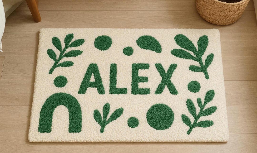 Hand-tufted Wool Accent Rug: Custom Typography Rug - Etsy
