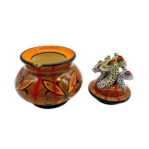 Açucareiro Leopardo, cerâmica única, Ardmore, arte africana, cerâmica de belas artes