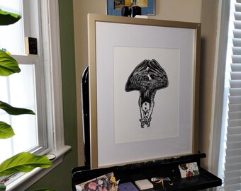 Diving Osprey - Hand-Printed Raptor Poster Art