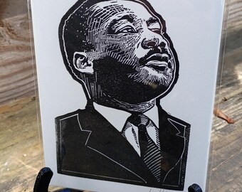Martin Luther King Jr. - Hand-Printed Portrait - Original Art Print