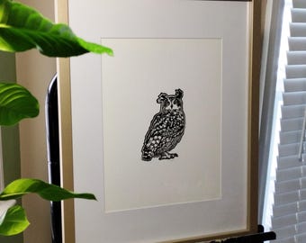 Flaco the Eurasian Eagle-Owl - Hand-Printed 11x14 Poster