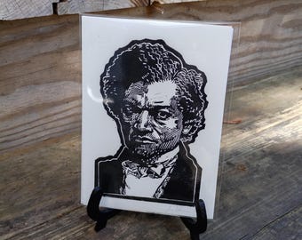 Frederick Douglass - Abolitionist - Hand-Printed Portrait - Original Art Print