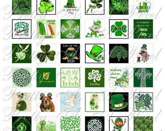 Kiss Me I'm Irish - St. Patrick's Day - 3 sizes - Inchies, 7-8 in, AND scrabble size .75 x .83 in - Digital Collage Sheet - INSTANT DOWNLOAD