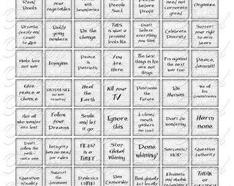 Graffiti - 2 sizes - Inchies AND Scrabble Size .75 x .83 inch - Digital Collage Sheet - INSTANT DOWNLOAD