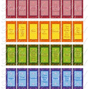 Positives Denken - Inspirierende Worte und Sprüche - Domino Größe - 1 x 2 inch - INSTANT DOWNLOAD - Digital Collage Sheet