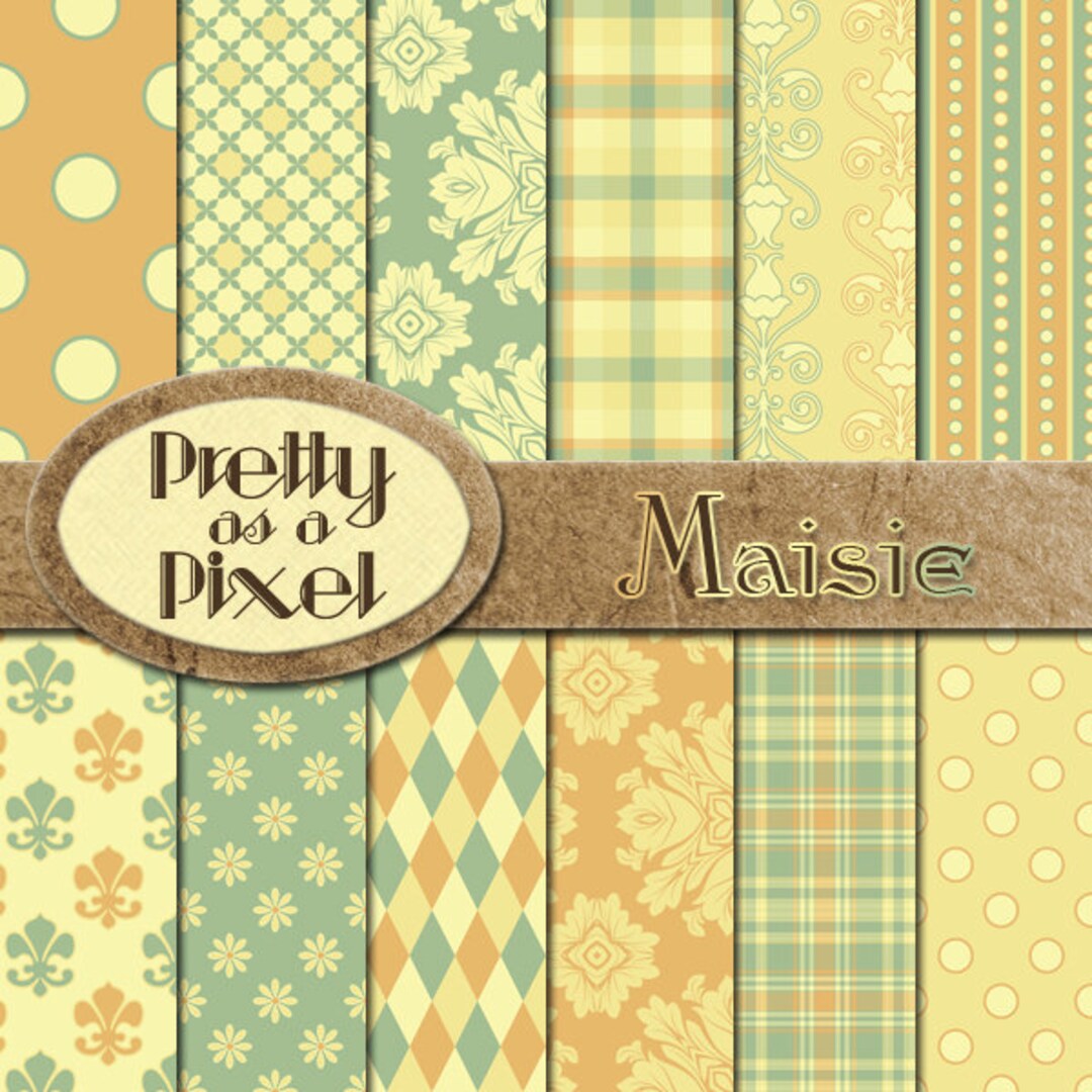 Digital Paper Pack - Maisie - Scrapbooking Backgrounds - Set of 12 ...