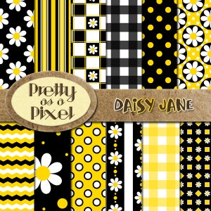 Carta Scrapbook stampabile - Daisy Jane - 12 x 12 - Set di 12 - DOWNLOAD IMMEDIATO