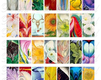 Excerpts From O'Keeffe - 1 x 2 inch - Domino Size - INSTANT DOWNLOAD - Digital Collage Sheet