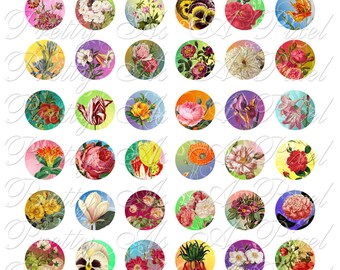 May include: A set of 48 digital printable flower images, perfect for crafting projects. Each image features a different floral design with vibrant colors and intricate details.