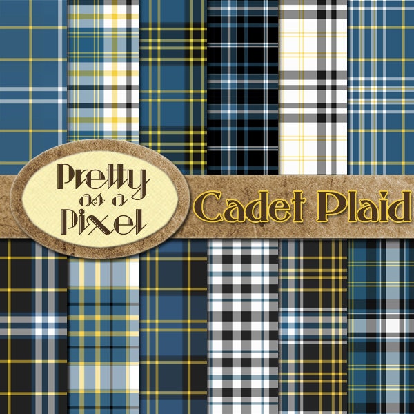 Digital Paper Pack - Cadet Plaid - - INSTANT DOWNLOAD - Scrapbooking ...