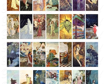 エドマンド・デュラック - 即時ダウンロード - 1 x 2 インチのドミノサイズ - デジタルコラージュシート - 自分で印刷 - ジュエリー用クリップ アート - スクラップブック