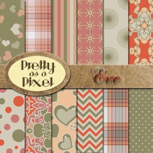 Printable Scrapbook Paper - Eve - INSTANT DOWNLOAD - 12 x 12 - Set of 12