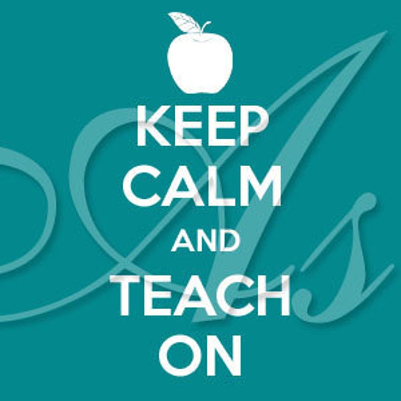 Keep Calm And Teach On 3 Sizes Inchies 7 8 Inch AND 75 X Etsy