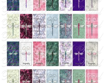 Butterflies and Dragonflies Digital Collage Sheet 1 X 2 Inch Domino ...