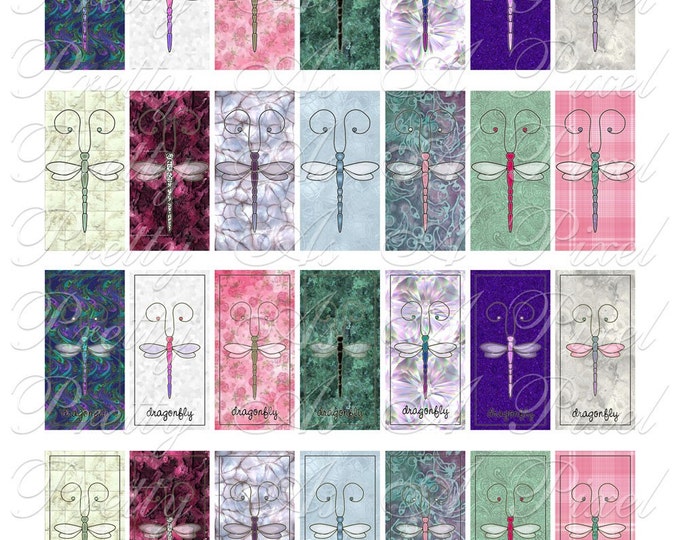 Butterflies and Dragonflies - Digital Collage Sheet - 1 X 2 Inch Domino ...