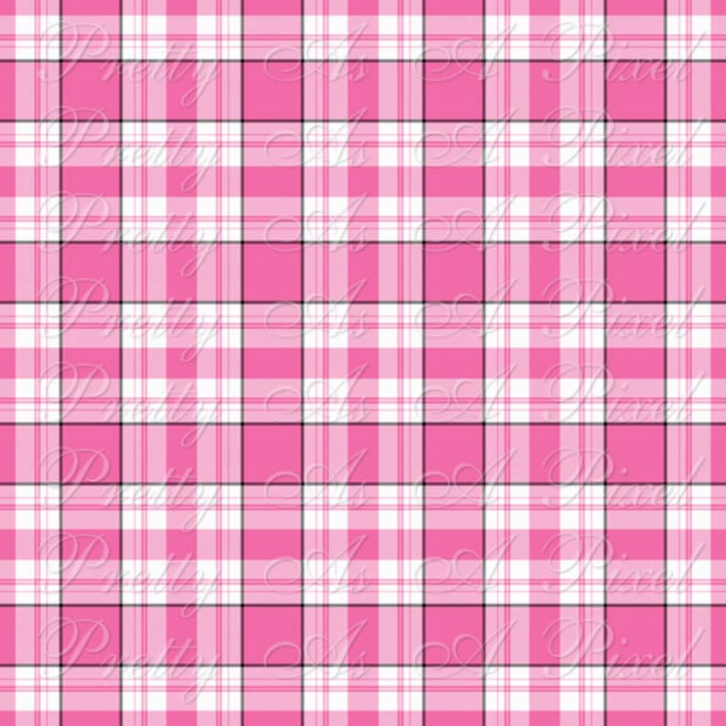Download Digital Paper Pack Black White & Pink Plaid Scrapbooking ...