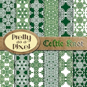 Digital Paper Pack - Celtic Knot - Scrapbooking Backgrounds - Set of 12 - INSTANT DOWNLOAD