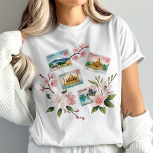 Asian Stamps PNG, Vintage Stamp Sublimation Design, Shirt Sublimation Design Digital Download PNG Instant Digital Only, Trendy Design