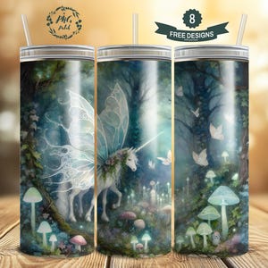The Unicorn of the Fae, Fantasy Tumbler, 20 oz Skinny Tumbler Sublimation Design Digital Download PNG Instant DIGITAL ONLY, Tumbler Wrap