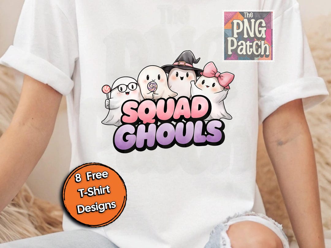 Squad Ghouls PNG | Cute Ghost Halloween Sublimation Design | Funny ...