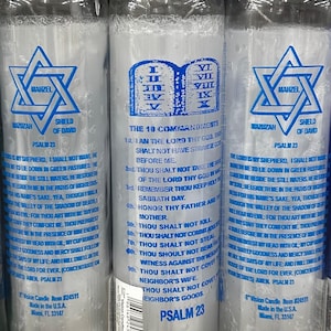 Psalm 23  Candle - 7 Day Glass Spiritual Candle - Psalm Candle