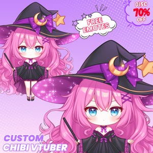Aangepast Chibi Vtuber-model, Chibi Vtuber, Chibi Vtuber Commission, Live2D-model, volledig gemonteerd, Anime Art, Live2D Commission, Vtuber-ontwerp