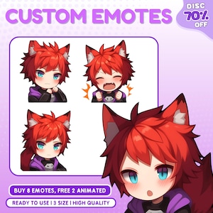 High Quality Custom Premium Twitch Emotes, ych emotes, anime emotes, anime, twitch emotes for streamer, youtube, discord, twitch, vtuber