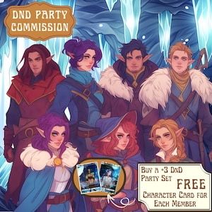 CUSTOM DND Character, dnd party, dnd group, dnd Commission, dnd character, fantasy character, RPG, dnd portrait, fantasy, campaign art gifts