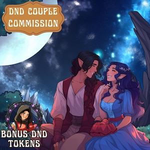 CUSTOM DND Character, custom dnd, dnd couple, dnd character, dnd commission, Dungeon and Dragons, dnd family, fantasy character, dnd, RPG