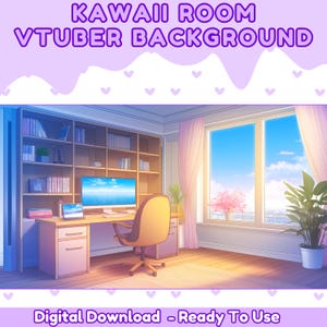 Premade Vtuber Background, vtuber background, anime vtuber background, vruber asset, stream background, cozy room, kawaii room, live2d room