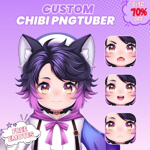 Aangepast Chibi Pngtuber Live2D-model, Chibi Pngtuber Commission, Chibi Pngtuber, Custom Live2D, Pngtuber-personage, Animekunst, Schattige Chibi, Kunst