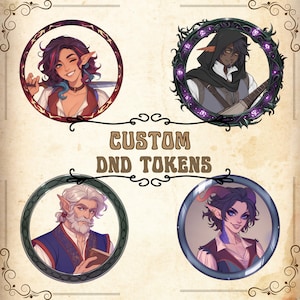 Aangepaste dnd-token, dnd-token, dnd-personage, dnd-commissie, tokenrand, fantasie, rpg, roll20, kerkers en draken, dnd-personagetokens