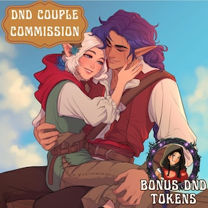 CUSTOM DND Character Couple, dnd couple, dnd character, dnd commission, fantasy character, RPG, custom dnd, fantasy illustration, dnd art