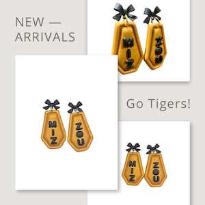 Mizzou Tigers Polymer Clay Earrings - Handmade Statement Jewelry