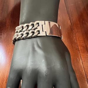 Silver stainless steel bracelets for men and women, double chain personality bracelets, Byzantine heavy duty bracelets, gift bracelets