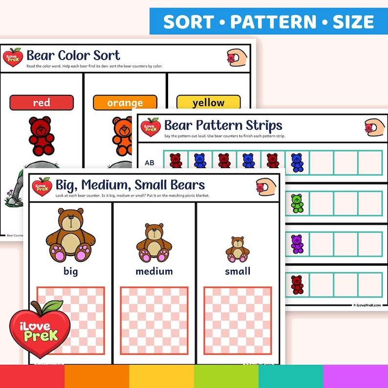 Preschool Pre-k Counting Bears Math Mats, Ten Frame Worksheets 0-10 ...