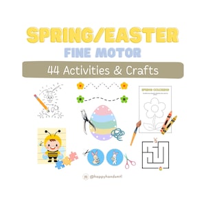 Spring & Easter Fine Motor Skills Activities: Printable Crafts and Games (Digital Download)