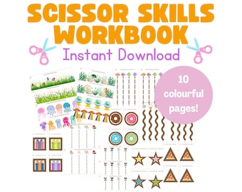 Scissor Skills Workbook: Cutting Practice for Kids (Digital Download)