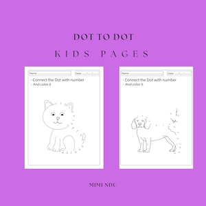 Dot to Dot Activity Book for Kids Connect the Dots and Color Printable Fun Learning Pages